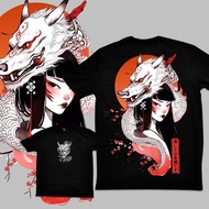 🥰 T-shirt Japanese original Geisha series T-shirt mask Geisha cotton T-shirt men's round neck T-shir