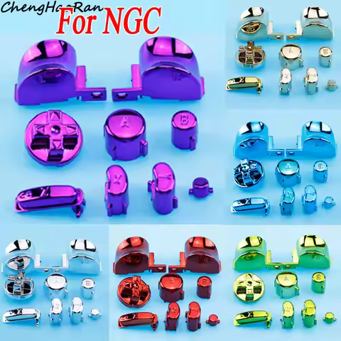 ChengHaoRan 1 Set Plated L R ABXY Z Keyboard Buttons For NGC GameCube Game Controller D-Pad Thumb Co