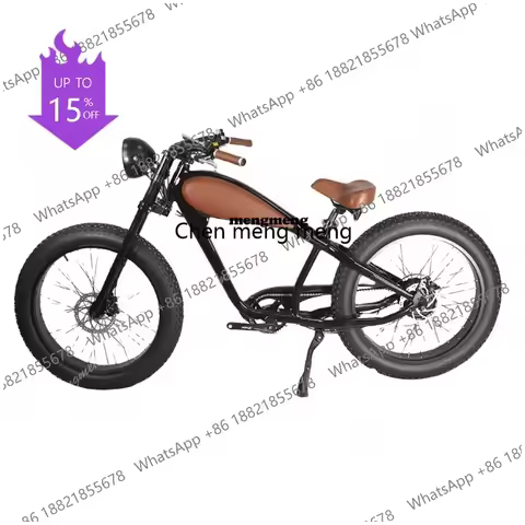 A61 New Retro Vintage Super Electric Hybrid Bike Fat Tire 26"4.0 Inch 750w Ebike 48V 17.5Ah Long Ran