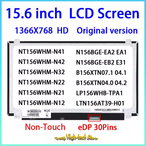 15.6 Inch HD Laptop LCD Screen NT156WHM-N41 N156BGE-EA2 B156XTN07.1 LTN156AT39-H01 LP156WHB-TPA1 Mat