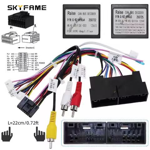 SKYFAME Car Wiring Harness Adapter Canbus Box Decoder Android Radio Power Cable For Hyundai Sonata 8