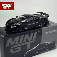 MINIGT 1:64 McLaren 720S LB★ใช้งานสีดำรถโลหะผสมรุ่น777ชุดของเล่นแบบดึงหลัง & พาหนะ