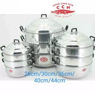 Steamer Pot Periuk Kukusan Besar Cap Buaya Chue Chin Hua 26cm/30cm/36cm/40cm/44cm Aluminium Set Alat