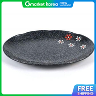 Melamine Dish Side Dish Plate 22.7cm Plate Tableware Bowl Oval Floral Pattern Melamine Plate