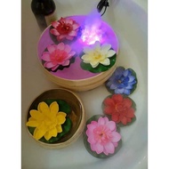 Lotus flowers in shampoo tubs, spa decorations, lotus flowers in feng shui bowls