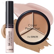 THE SAEM Cover Perfection Triple Pot Concealer – 02 Contour Beige + THE SAEM Cover Perfection Tip Co