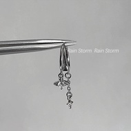 British NEW Vivienne Westwood Pink Daily Full Diamond Planet Ear Bone Nail Titanium Steel Ear Nail U