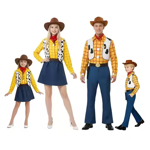 Movie Cosplay Story Woody Costume Outfit Full Set For Adult Men Women Boy Girls Uniform Halloween Ca