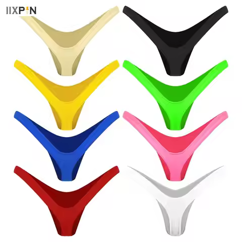 Womens V Shape Thong T-back G-string Panties Underwear Mini Bikini Briefs Private Pool Swimsuit