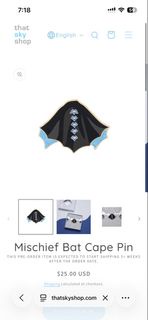 Sky 光·遇 thatskyshop鬼蝠斗篷徽章