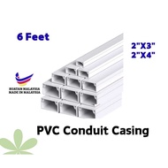 [6 Feet] Feema PVC Conduit Casing PVC Wiring Casing 2"x 3" , 2"x4" , 3"x4"