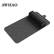 [AWHAO] Silicone Drawer Organizer Multifunctional Knives Storage Tray Kitchen Organizer Rack for Che