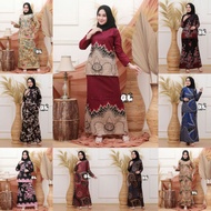 New RNB - BAJU KURUNG Malay Women Latest BATIK Suits For Women MODERN 2021 BAJU KURUNG MALAYSIA 2021teacher Uniforms Official Clothes Long BATIK Clothes For Women Teaching MUSLIM Women Uniforms ONE SET SIMPLE Floral BATIK COUPLE JUMBO Uniform