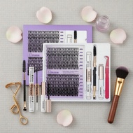 Lash Cluster Set with Bond, Sealant, Remover & Applicator Tweezers for Home Extensions Set Lash Clus