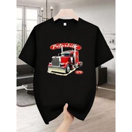 for PETERBILT 379 Truck Print Men's Casual Cargo Theme Fashion T-Shirt for Summer