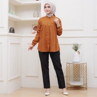 KEMEJA ARINA BLOUSE RAYON TWILL WOMEN'S SHIRT WITH MODERN BUTTONS