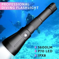 Asafee ไฟ LED SST70 XHP70.2 DA16,เพื่อสุขภาพไฟฉายใต้น้ำสกูบาแบบชาร์จได้กันน้ำ IPX-8