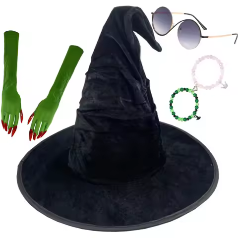 Elphaba Glinda Wicked Witches Hats Black Large Ruched Witch Hat Women Costume Accessory Halloween Co