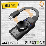 Plextone GS3 Sound Card USB Adapter 7.1 Computer Laptop Mac & Windows