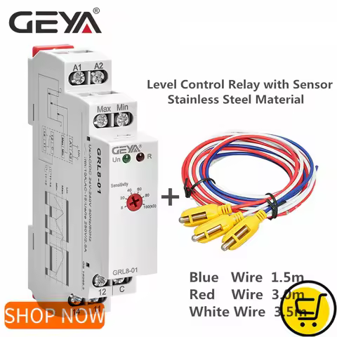 GEYA GRL8 Liquid Level Control Relay Electronic Liquid Level Controller 10A AC/DC24V-240V