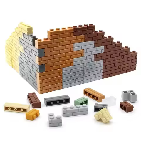 MOC 98283 15533 Thick Wall Figures Bricks 1x2 1x3 1x4 2x2 L Dots Building Blocks Educational City Ho