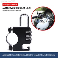 LOOKSHOW Motorcycle 3 Digit Code Combination Lock Anti-theft Scooter Handlebar Helmet Lock Riding Ac