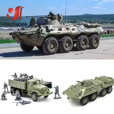 1:72 BTR-80 Armored Carrier M35 Cargo Truck M1046 KFZ.305 BLITZ Building Block Assembling Military V