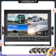 9" LCD Car Monitor 4 Channels 4CH Quad Split Screen Display for Car Truck Reversing Camera
