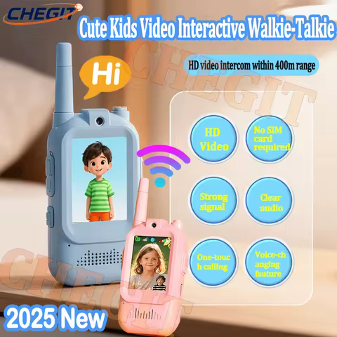 2PCS 2.0inch Screen 2025 NEW Walkie Talkies for Kids Real-Time Video Voice Changer Chat Christmas Ha