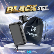 [ CCC ] Remax Power Bank รุ่น W2047 ความจุ 20000mAh แบตสำรอง ชาร์จเร็ว มีสายในตัว มีปลั๊กชาร์จ มีประ