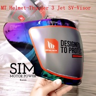 MT Helmet-Thunder 3 Jet SV-Visor (Authentic) HELMET MT-HELMET THUNDER 3 SV JET VISOR RAINBOW &amp; SILVER
