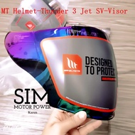 MT Helmet-Thunder 3 Jet SV-Visor (Authentic) HELMET MT-HELMET THUNDER 3 SV JET VISOR RAINBOW & SILVE