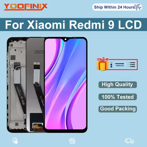 6.53" Quality IPS For Xiaomi Redmi 9 LCD M2004J19G Touch Screen Digitizer For Xiaomi Redmi 9 Display