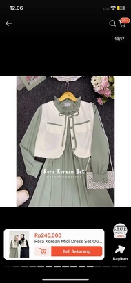 Tiffany Rora Korean Midi Dress Set Outer