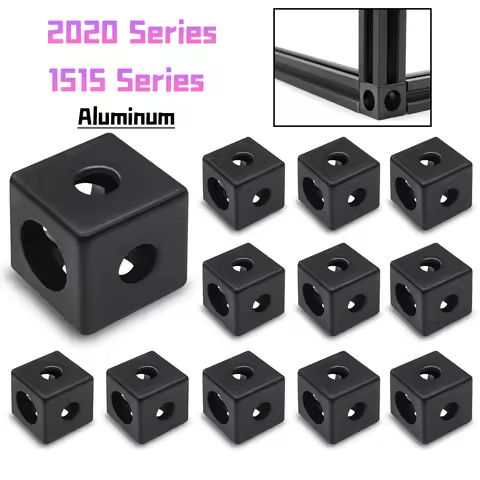 1515/2020 Series Black Cube Corner Bracke T Slot Cube Corner Brackets Extruded Hardware for Aluminum