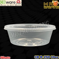 CB R250 Round Container with Lid ( 50sets± ) 310ml 10oz Disposable Plastic Food Box - Bekas Makanan 