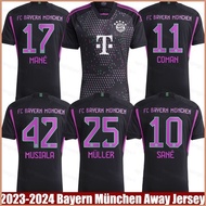 Hq2 2023-2024 Bayern Munchen Away Jersey Muller Mane Sane Kimmich Musila Coman Football Tshirts Plus