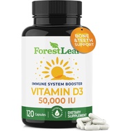 ForestLeaf D3 50000 IU |   VIT D Kosher VIT D3 D untuk Wanita dan Lelaki |   B Gigi Pemulihan Imun |
