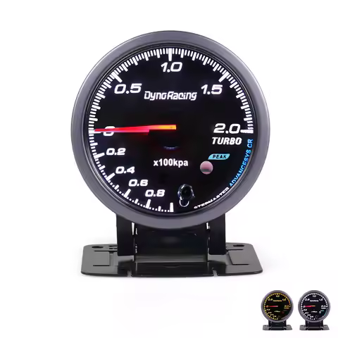 Dynoracing 60MM Black Face Car Turbo Boost gauge 2 BAR With White &Amber Lighting turbo boost meter/