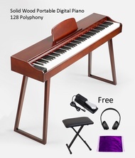 Exam Grade Professional 88 Keys Portable Digital Piano Fully Weighted Full Size Key Solid Wood One Pedal Multifunction Hammer Action Touch