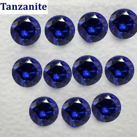Top Blue Tanzanite Unheated 10.0mm Round Shape Cut AAAA+ VVS Loose Gemstone For Jewelry