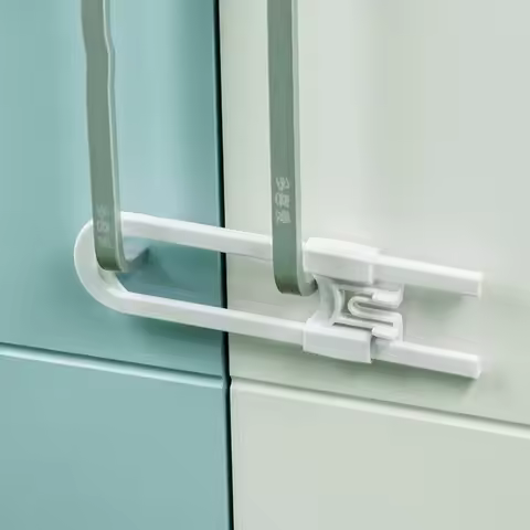 2/4PC Adjustable Cabinet Locks - U-Shaped Childproof Safety Latches for Drawers, Knob Handles, Kitch