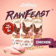 BUNDLE TRI-PACK - OzPro RawFeast Freeze Dried Raw Meat Cat & Dog Food Treats Snacks