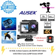 AUSEK Action Camera 4K60FPS 24MP EIS WiFi Action Camera with 6pcs Lens Filter