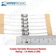 Resistor Fusible Fail Safe Wirewound Resistor  5% 0.5W 4.7 Ohm, 5.1 Ohm, 5.6 Ohm, 6.8 Ohm, 8.2 Ohm
