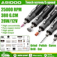 ARIDOO 25000RPM Electric Drill Grinder Engraver Pen 12V Cordless Drill Power Rotary Tools Grinder Gr