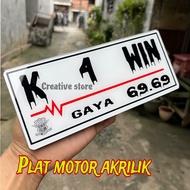 Motorcycle Number Plate Acrylic Number Bolts custom font Variations