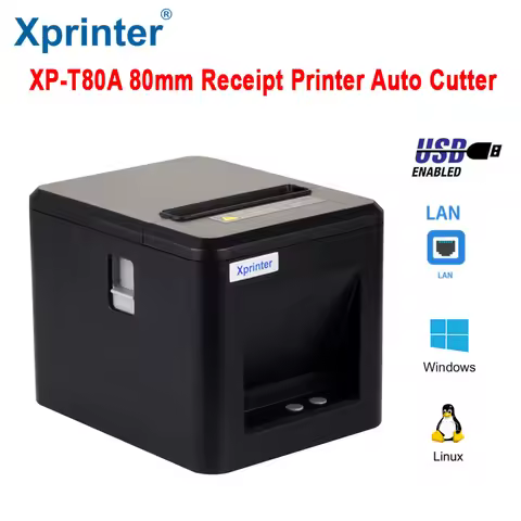 Free delivery New high-quality 80mm pos thermal receipt printer automatic cutting printing USB port