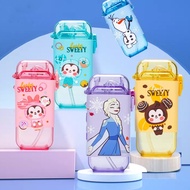 280ML Kids Cartoon Square Straw Bottle Drop-Resistant Water Bottle Children's Water Cup