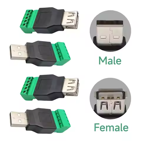 USB 2.0 Plug Type A Male/Female Computer TV Phone Keyboard Mouse Connector USB Screw Terminal Plug